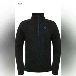 Spyder Men’s Outbound Black Pullover 1/4 Zip Fleece Lined Jacket Size XL